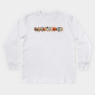 A Perch of Birds Kids Long Sleeve T-Shirt